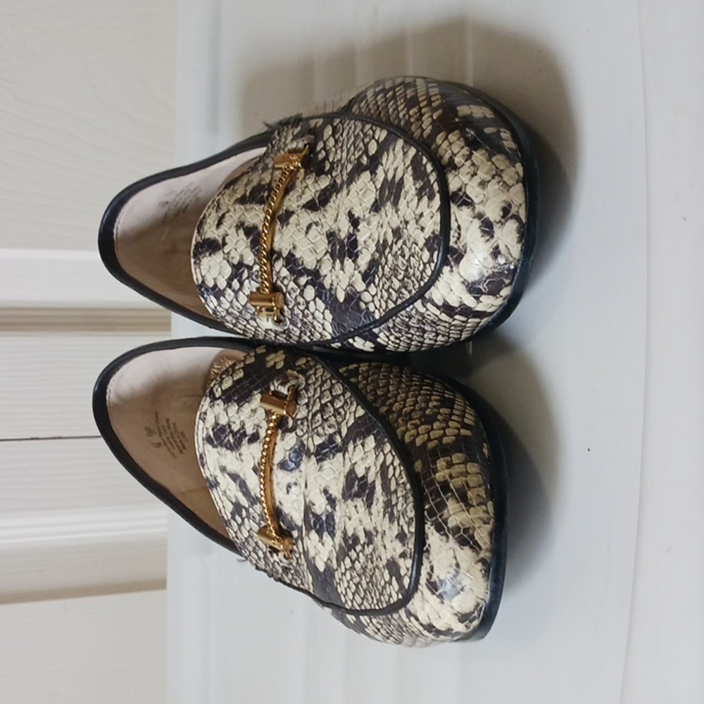 Sam Edelman "Lior" leather snakeskin bit slip on loafers - size 7 - Picture 2 of 11